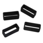 100 Pcs/Bag Silicone Rubber Watchband Movable Ring Buckle – 16mm/Black