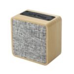 Q4 Wooden Bluetooth Speaker Alarm Clock 5W Mini Portable Outdoor Speaker with Mic Support AUX/TF Card – Yellow