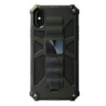 Kickstand Armor Dropproof PC TPU Hybrid Case with Magnetic Metal Sheet for iPhone XS/X 5.8-inch – Black