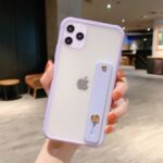 Matte Hand Strap Kickstand TPU + PC Hybrid Phone Case for iPhone 11 Pro Max 6.5 inch – Purple