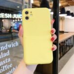 Soft Silicone Phone Protective Case with Card Slot for iPhone 11 6.1 inch – Yellow