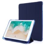 Tri-fold Stand Leather Tablet Case with Pen Slot for iPad 9.7-inch (2018) – Dark Blue