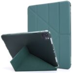 Deformable Stand Leather Smart Tablet Cover Case for iPad Pro 11-inch (2020)/(2018) – Dark Green