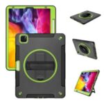360° Swivel Handy Strap Kickstand PC + Silicone Combo Tablet Case with Shoulder Strap for iPad Pro 11-inch (2020)/(2018) – Green