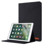 Cloth Texture Card Slots Stand Leather Protective Cover for iPad 9.7-inch (2018)/(2017) /iPad Air (2013)/Air 2 – Black