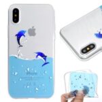 Pattern Printing Soft TPU Mobile Phone Case for iPhone XR 6.1 inch – Dolphin