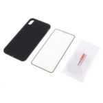 BX Ultra-thin Liquid Silicone Case Shell with Tempered Glass Screen Protector for iPhone XS Max 6.5 inch – Black
