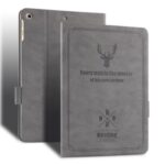 Imprint Deer and Quote Leather Shell for iPad Air (2013)/iPad Air 2/iPad 9.7-inch (2017)/(2018) – Grey