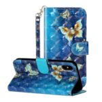 Light Spot Decor Pattern Printing Wallet Stand Leather Phone Case for iPhone X/XS 5.8 inch – Butterfly
