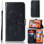 Imprinted Dream Catcher Owl Leather Wallet Case for Samsung Galaxy A11/M11 – Black