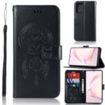 Imprinted Dream Catcher Owl Leather Wallet Phone Case for Samsung Galaxy A81/Note 10 Lite – Black