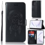 Imprinted Dream Catcher Owl Leather Wallet Case for Samsung Galaxy A91/S10 Lite – Black