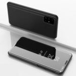 View Window Plated Mirror Surface Leather Stand Case for Samsung Galaxy A51 5G SM-A516 – Black