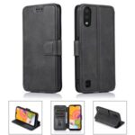 PU Leather + TPU Wallet Style Shell for Samsung Galaxy A01 – Black