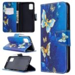 Pattern Printing Wallet Stand Flip Leather Phone Shell for Samsung	Galaxy A31 – Metal Butterflies
