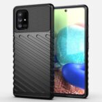 Thunder Series Twill Texture TPU Phone Shell for Samsung Galaxy A71 5G SM-A716 – Black