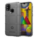 Anti-shock Square Grid Texture Thicken TPU Stylish Cover for Samsung Galaxy M31 – Grey