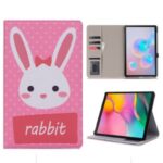 Cartoon Pattern Printing Wallet Stand Flip Smart Leather Case for Samsung Galaxy Tab S6 Lite P610 – Rabbit