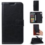 Phone Cover Crazy Horse Texture Wallet Leather Case for Samsung Galaxy A01 – Black