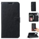 Phone Shell Crazy Horse Texture Wallet Leather Case for Samsung Galaxy A11 – Black