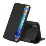 DUX DUCIS Skin X Auto-absorbed Leather Phone Cover Card Holder Stand Case for Samsung Galaxy A71 5G SM-A716 – Black