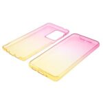 Gradient Color TPU Shell Front + Back Full Protection Phone Casing for Samsung Galaxy S20 Ultra – Rose / Yellow