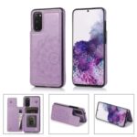 Imprint Mandala Flower PU Leather + TPU Phone Casing for Samsung Galaxy S20 – Purple