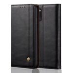 Retro Style Crazy Horse Wallet Leather Phone Case for Samsung Galaxy A31 – Black