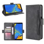 Multiple Card Slots Stand Leather Cell Phone Cover for Samsung Galaxy A7 (2018) – Black