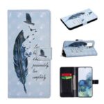 Light Spot Decor Pattern Printing Wallet Leather Protective Shell for Samsung Galaxy A71 SM-A715 – Feather and Bird