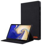 Cloth Texture Card Slots Stand Leather Case for Samsung Galaxy Tab S5e SM-T720 – Black
