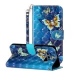 Light Spot Decor Patterned Embossed Leather Case Wallet Phone Cover for Samsung Galaxy A91/S10 Lite – Butterfly