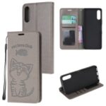 Imprinted Cat Fish Pattern Leather Case Wallet for Sony Xperia L4 – Grey