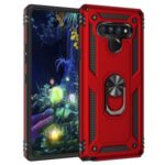 Ring Kickstand Armor Case PC+TPU Combo Mobile Shell for LG Stylo 6 – Red
