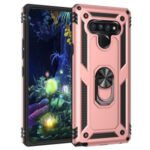 Ring Kickstand Armor Case PC+TPU Combo Mobile Shell for LG Stylo 6 – Rose Gold