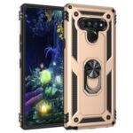 Ring Kickstand Armor Case PC+TPU Combo Mobile Shell for LG Stylo 6 – Gold