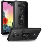 Ring Holder Kickstand Acrylic TPU Hybrid Phone Case for LG K51S – Black