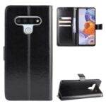 Crazy Horse Surface Cool PU Leather Wallet Mobile Phone Shell for LG Stylo 6 – Black