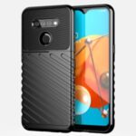 Thunder Series Twill Texture Soft TPU Phone Shell for LG K51/Q51 – Black