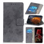 Retro PU Leather Flip Case Wallet Stand Mobile Phone Case for LG Velvet – Grey
