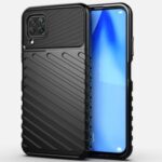 Thunder Series Twill Texture Soft TPU Phone Cover for Huawei P40 Lite 4G / Nova 7i / Nova 6 SE – Black