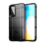 Shock-proof Rugged Square Grid Texture TPU Phone Case for Huawei P40 – Black