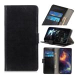 Crazy Horse Wallet Leather Flip Cell Phone Cover for Huawei P smart 2020 – Black