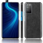Litchi Skin Leather Coated PC Back Cool Shell for Honor X10 5G – Black