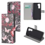 Phone Shell Pattern Printing Wallet Leather Case for Huawei P40 Lite 5G/nova 7 SE – Butterfly and Flower