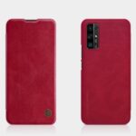 NILLKIN Qin Series Card Holder Leather Protector Case for Honor 30 – Red