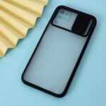 Matte PC + TPU Mobile Case with Slide Camera Cover for Huawei P40 lite E/nova 6 SE/Nova 7i – Black