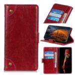 Nappa Surface Unique Wallet Leather Shell for Honor 9X Lite – Red