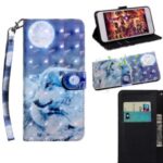 Light Spot Decor Pattern Printing Wallet Stand Leather Case with Strap for Huawei Enjoy 10s – Moon and Wolf