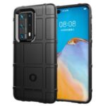Rugged Square Grid Texture Thicken Anti-shock TPU Case for Huawei P40 Pro+ – Black